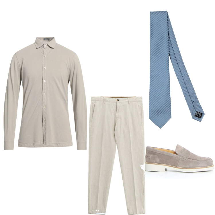 Outfit uomo - Modalita´ ufficio. Stile Business/Elegante per Ufficio. Abbinamento con cravatte, camicie, pantaloni chino, scarpe stringate.