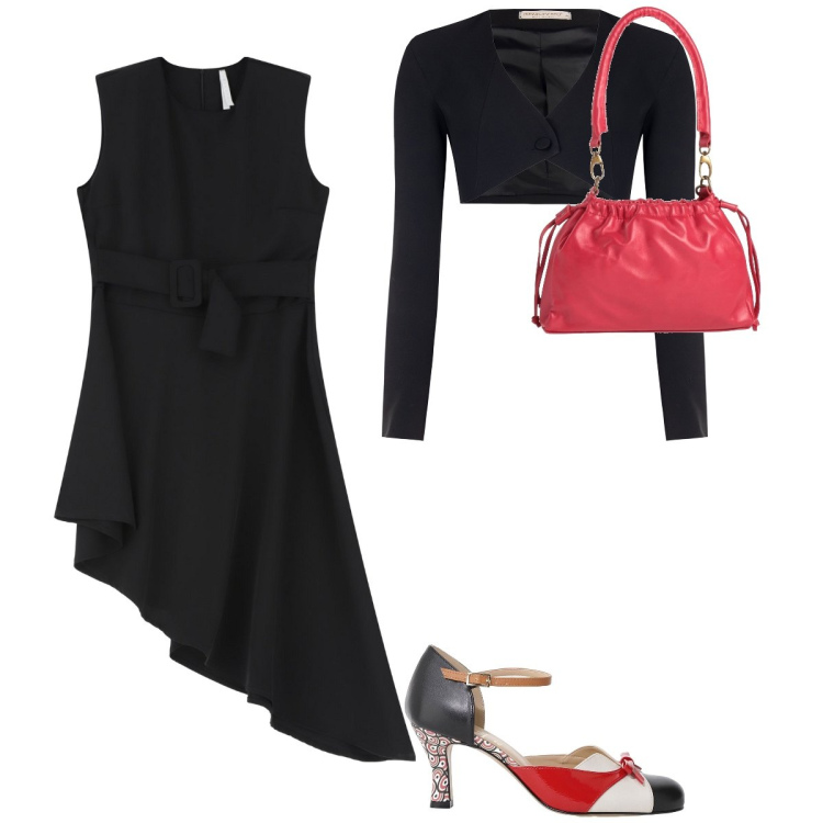 Outfit donna - E’l’ora del tango. Stile Vintage retrò per Serata fuori. Abbinamento con borse a mano, vestiti corti, décolleté, bolero.