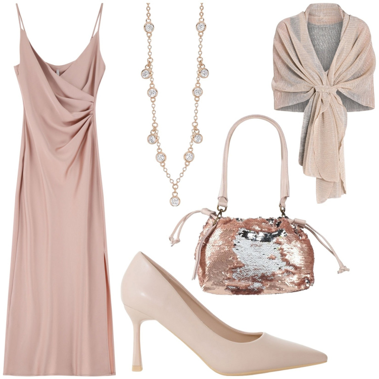 Outfit donna - Cerimonia a giugno. Stile Bon Ton per Cerimonia. Abbinamento con borse a mano, collane, stole, vestiti midi/longuette, décolleté.