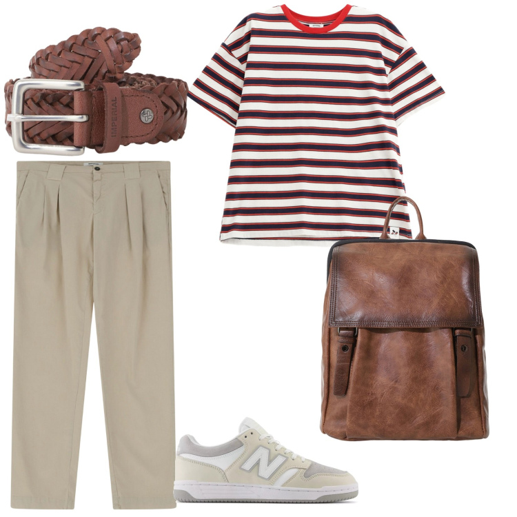 Outfit uomo - Commissioni. per Tutti i giorni. Abbinamento con sneakers, t-shirt, cinture, pantaloni, borse sportive.