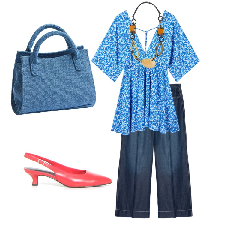 Outfit donna - Serata con amici low budget. Stile Romantica per Serata fuori. look ideale per Tall. Abbinamento con vestiti corti, borse a tracolla, pantaloni, collane, décolleté.