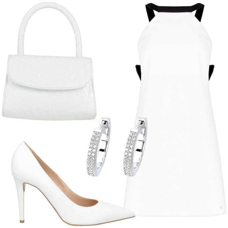 Outfit donna - Total look #2194328. Stile Glamour per Cerimonia. Abbinamento con borse a mano, décolleté, orecchini, vestiti.