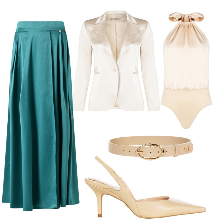 Outfit donna - Total look #2194340. Abbinamento con body, gonne lunghe, blazer, décolleté, cinture.