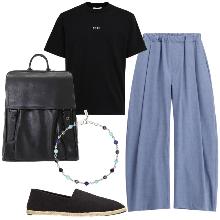 Outfit uomo - Espadrillas. Stile Trendy per Tutti i giorni. Abbinamento con espadrillas, braccialetti, pantaloni, borse sportive, t-shirt.