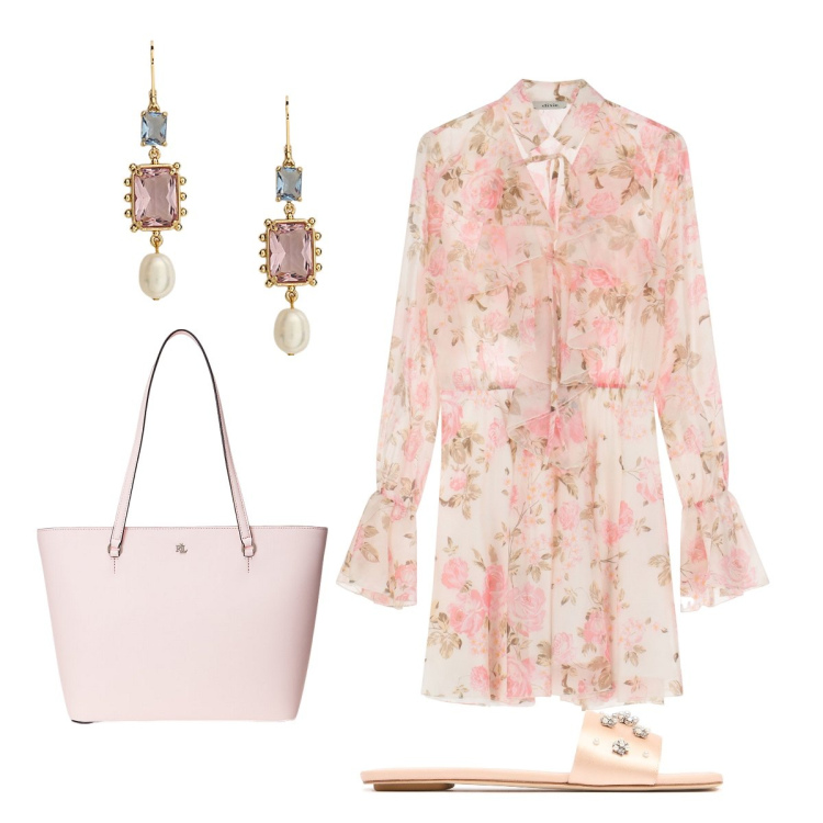 Outfit donna - Delicatissimo rosa…. Stile Chic per Cerimonia. Abbinamento con vestiti corti, borse tote, orecchini, sandali gioiello.