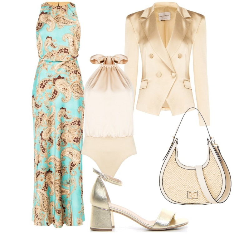 Outfit donna - Rinascimento - Saldi Estivi. Stile Bon Ton per Cerimonia. Abbinamento con vestiti lunghi, body, borse a mano, blazer, sandali col tacco.