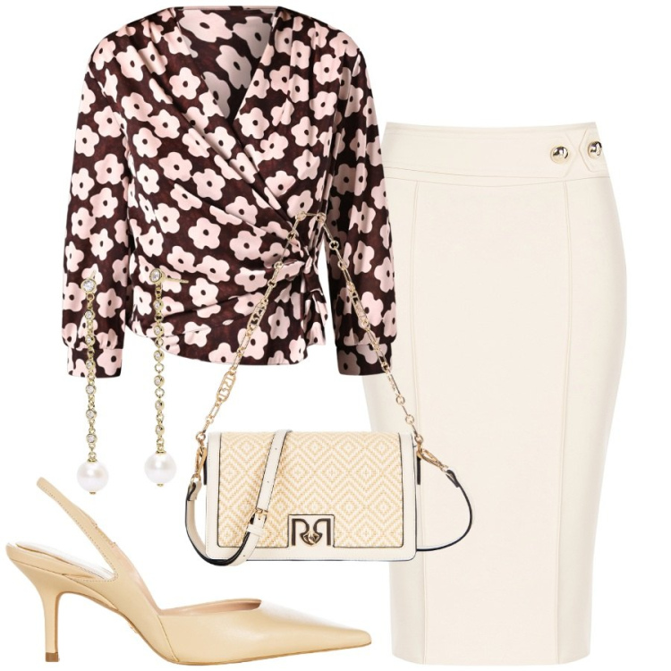 Outfit donna - Rinascimento - Saldi estivi. Stile Bon Ton per Cerimonia. Abbinamento con orecchini, gonne longuette, bluse, décolleté, borse a tracolla.