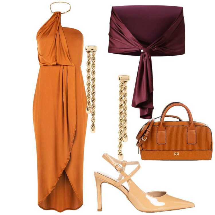 Outfit donna - Rinascimento - Saldi estivi. Stile Chic per Cerimonia. Abbinamento con scialli, vestiti, borse a mano, décolleté, orecchini.