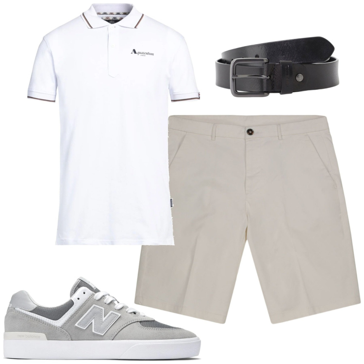 Outfit uomo - Bermuda e polo. Stile Urban per Tutti i giorni. Abbinamento con polo, sneakers, cinture, bermuda.