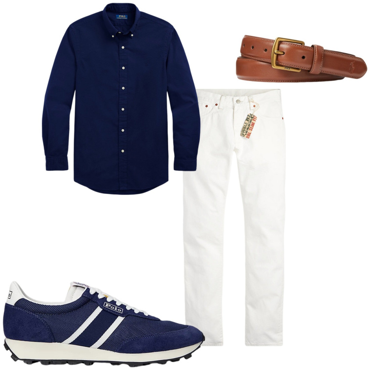Outfit uomo - Serata con amici. Stile Urban per Serata speciale. Abbinamento con cinture, jeans slim fit, sneakers, camicie.