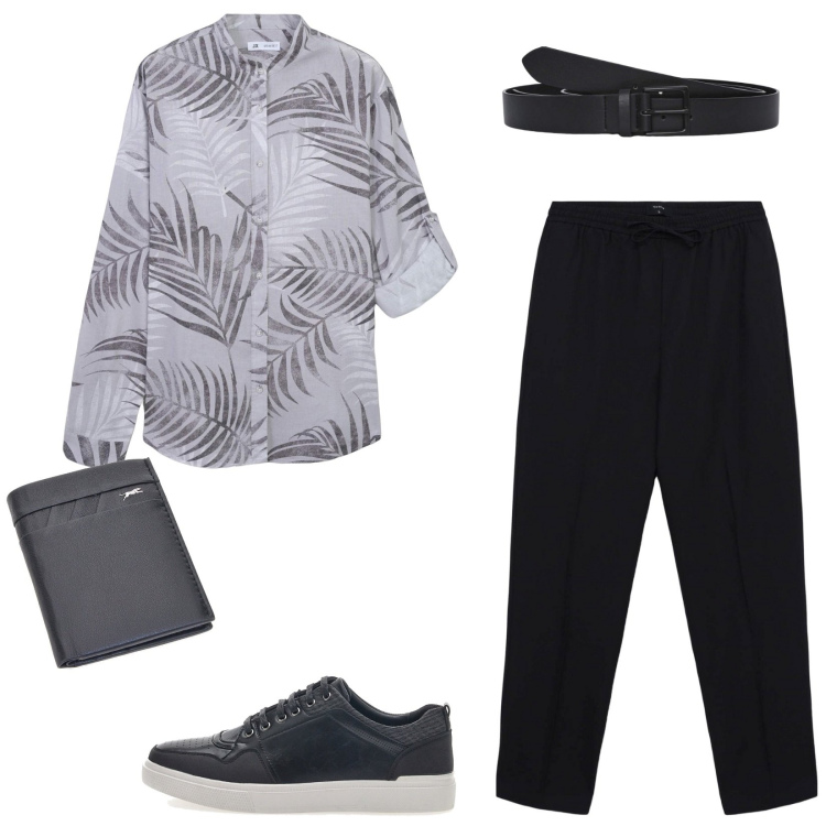 Outfit uomo - Serata speciale. Stile Business/Elegante per Serata speciale. Abbinamento con pantaloni, camicie, cinture, scarpe stringate, portafogli.