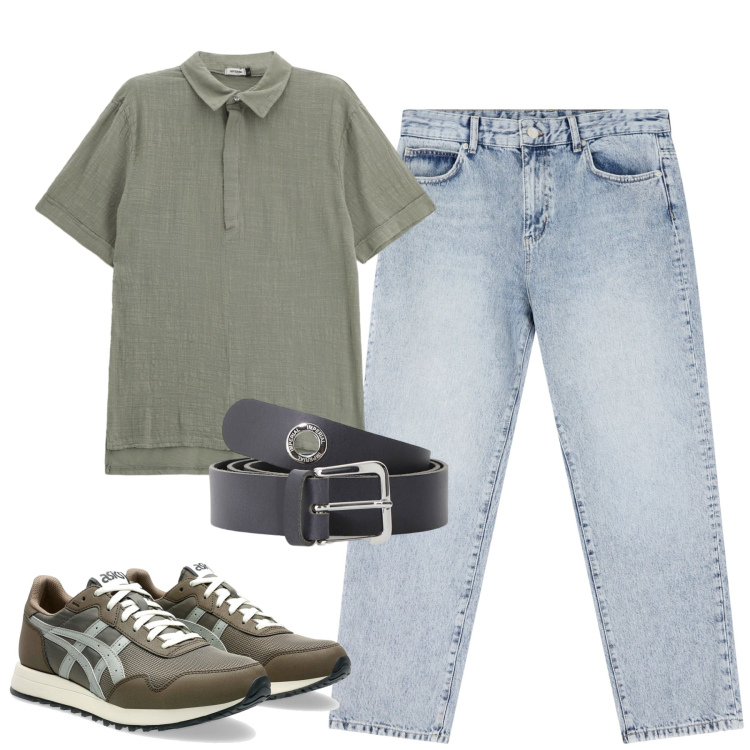 Outfit uomo - Total look #2195354. Stile Casual per Tutti i giorni. Abbinamento con polo, jeans dritti, cinture, sneakers.