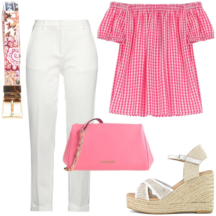 Outfit donna - BB style. Stile Vintage retrò per Tutti i giorni. Abbinamento con borse a tracolla, pantaloni skinny, camicie a manica corta, zeppe, cinture.