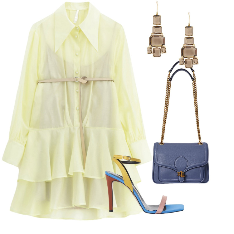 Outfit donna - Imperial outfit. per Cerimonia. Abbinamento con vestiti corti, sandali col tacco, borse a spalla, orecchini.