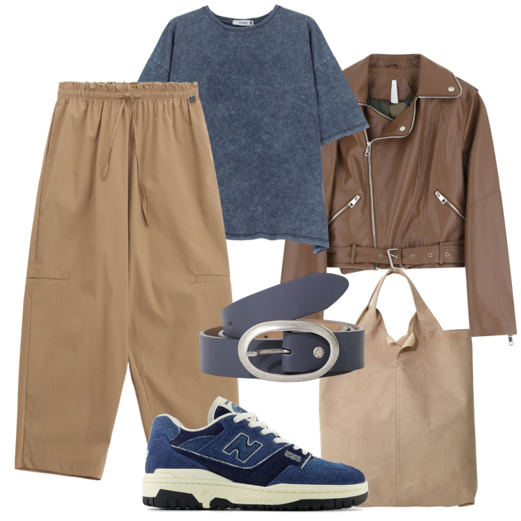 Outfit donna - Vacanze in montagna trendy. Stile Casual per Tutti i giorni. Abbinamento con sneakers, t-shirt, giacche, pantaloni corti, cinture, shopping bag.
