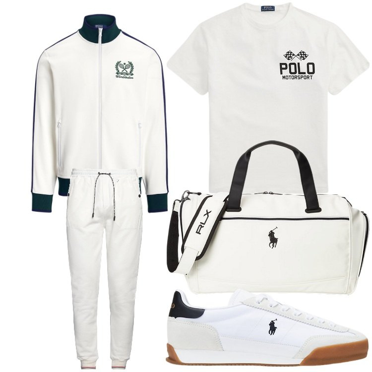 Outfit uomo - Estate sport. Stile Casual per Sport. Abbinamento con pantaloni sportivi, t-shirt sportive, giacche sportive, sneakers, borse sportive.