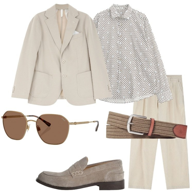 Outfit uomo - Imperial - Summer Sales SS25. Stile Business/Elegante per Ufficio. Abbinamento con camicie, scarpe stringate, pantaloni, giacche, occhiali da sole, cinture.