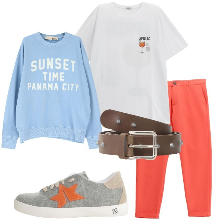 Outfit uomo - Imperial - Summer Sales SS25. Stile Trendy per Tutti i giorni. Abbinamento con pantaloni, cinture, sneakers, t-shirt, felpe.