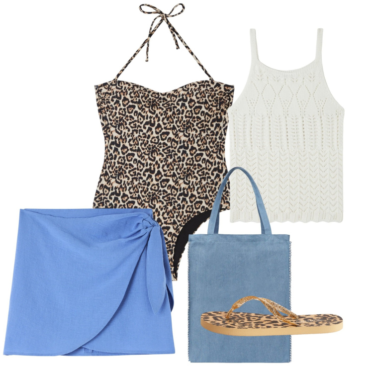 Outfit donna - Terranova - Summer Sale 2025. Stile Chic per Mare. Abbinamento con vestiti da spiaggia, borse tote, costumi interi, top, infradito.