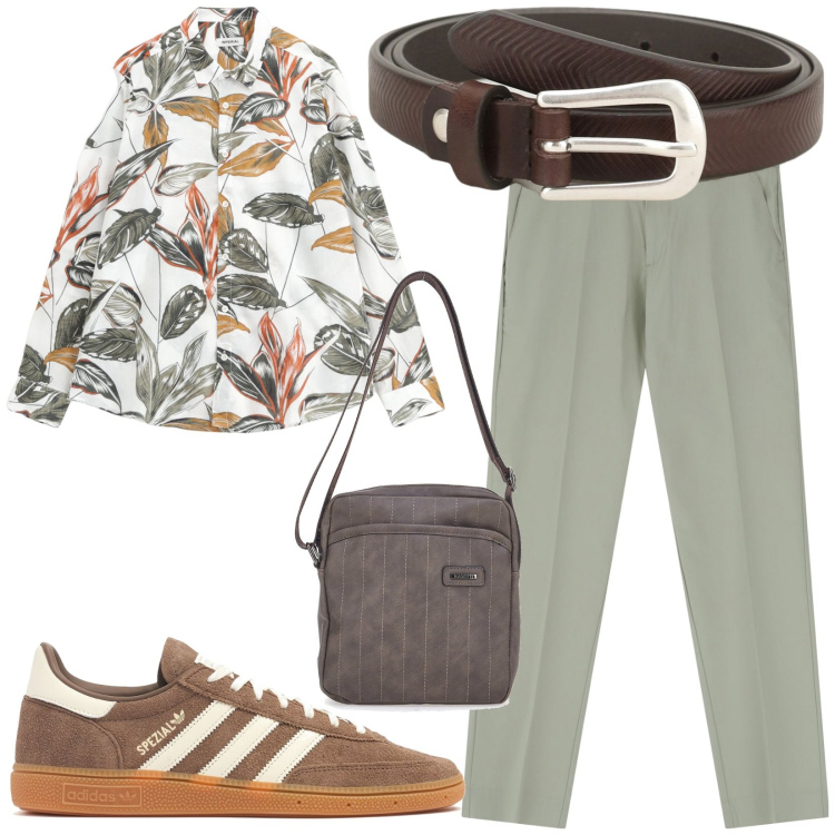 Outfit uomo - Total look #2197365. Stile Casual per Tutti i giorni. Abbinamento con cinture, pantaloni, camicie, portafogli, sneakers.