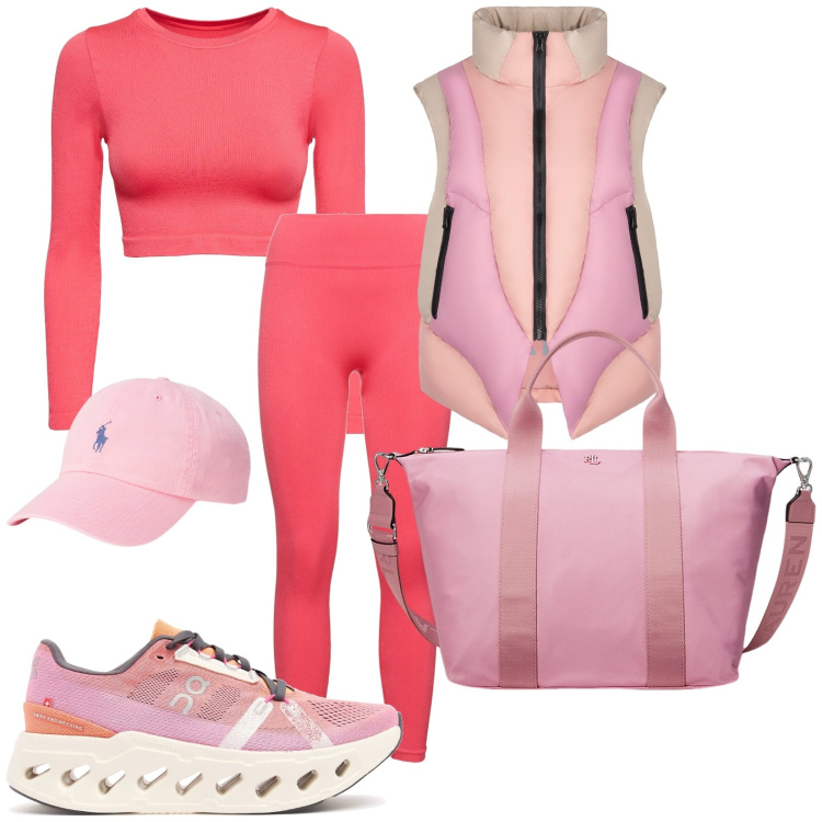 Outfit donna - Barbie istruttrice di fitness. Stile Sporty chic per Sport. Abbinamento con cappelli, borse tote, piumini, top, leggings, sneakers.