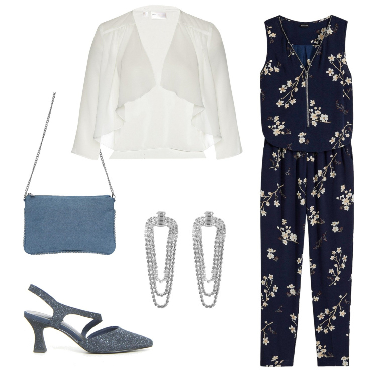 Outfit donna - Total look #2197630. Stile Casual per Tutti i giorni. Abbinamento con tute, blazer, borse a tracolla, orecchini, décolleté.