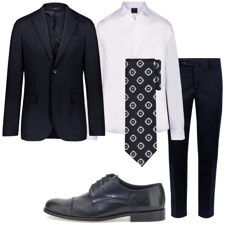 Outfit uomo - Oggi sposi. Stile Business/Elegante per Cerimonia. Abbinamento con giacche, scarpe stringate, camicie, cravatte, pantaloni chino.