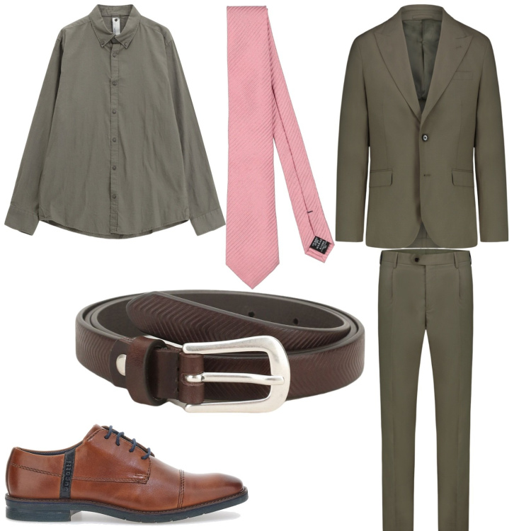 Outfit uomo - A cena fuori. Stile Business/Elegante per Serata speciale. Abbinamento con cravatte, cinture, camicie, scarpe stringate, abiti.