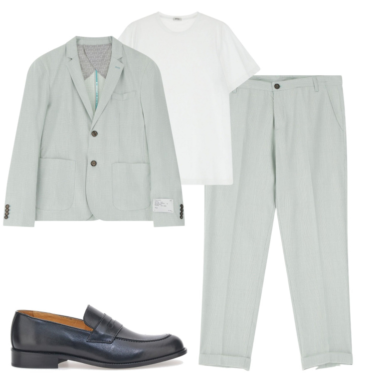 Outfit uomo - Imperial. Stile Business/Elegante per Tutti i giorni. Abbinamento con pantaloni, giacche, t-shirt, scarpe stringate.