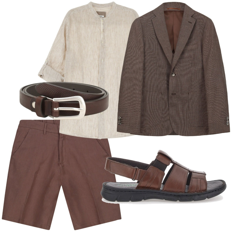 Outfit uomo - Bermuda sartoriali. Stile Casual per Tutti i giorni. Abbinamento con camicie, cinture, sandali, giacche, bermuda.