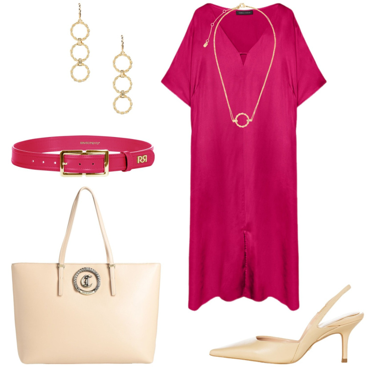Outfit donna - Tempo di Saldi. Stile Bon Ton per Ufficio. Abbinamento con borse a mano, décolleté, cinture, orecchini, ciondoli, vestiti lunghi.