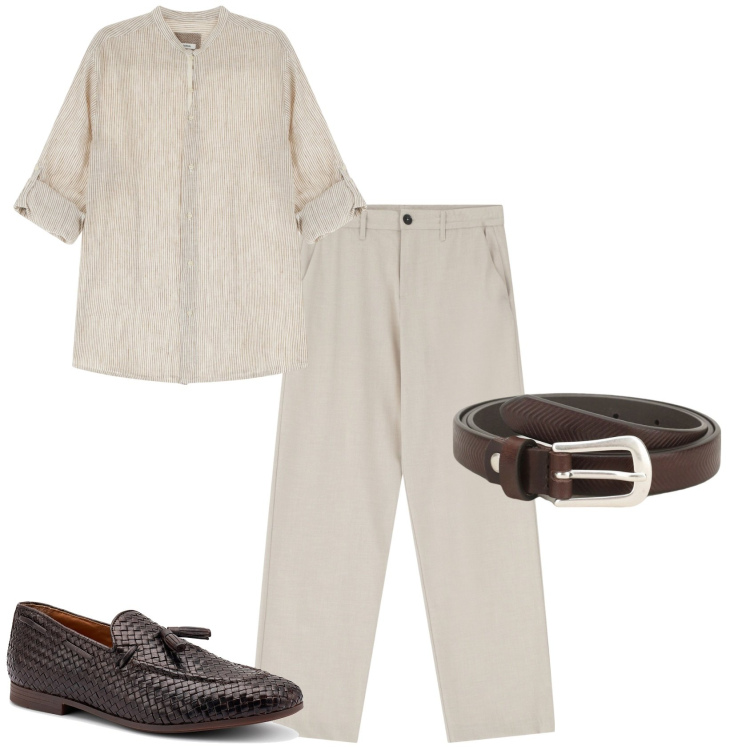 Outfit uomo - Total look #2198763. Stile Business/Elegante per Ufficio. Abbinamento con camicie, pantaloni, cinture, scarpe stringate.