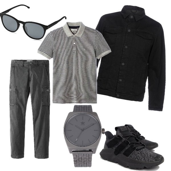 Outfit uomo - Sfumature di grigio. Stile Casual per Tutti i giorni.