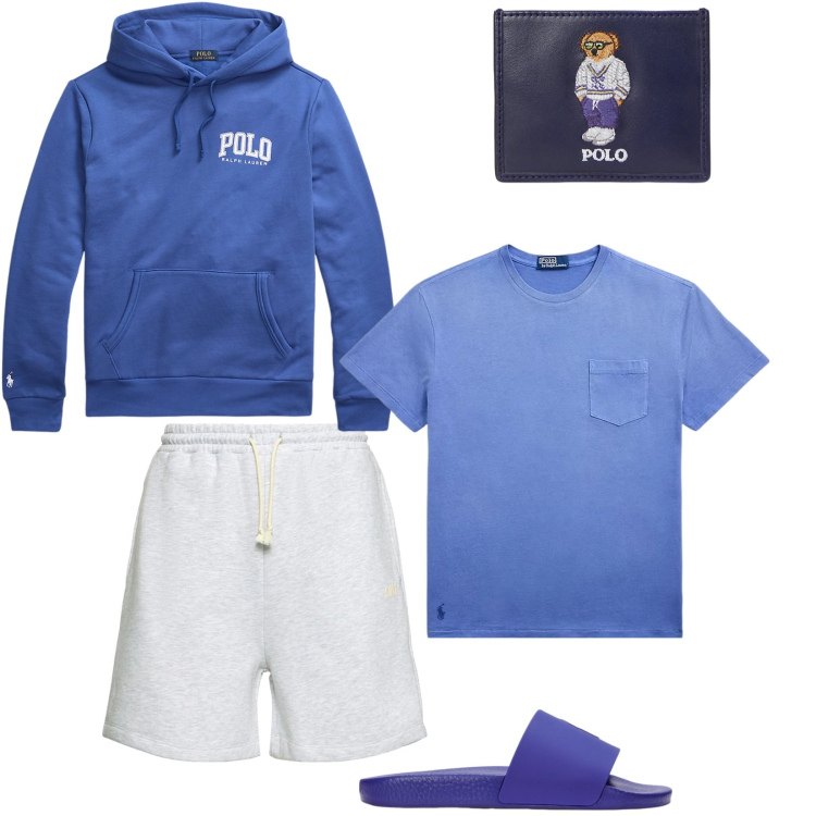 Outfit uomo - Comodità: pantaloni con coulisse. Stile Casual per Tutti i giorni. Abbinamento con t-shirt, sandali, portafogli, felpe con cappuccio, shorts.