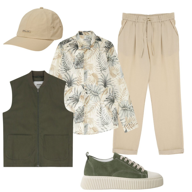 Outfit uomo - Stile IMPERIAL. Stile Trendy per Tutti i giorni. Abbinamento con sneakers, camicie, gilet, pantaloni, cappelli.