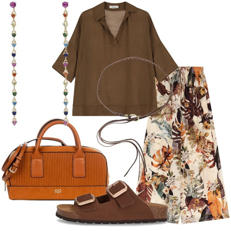 Outfit donna - Viaggio in Turchia - @ladonny64. Stile Etnico per Tutti i giorni. Abbinamento con orecchini, borse a mano, pantaloni a palazzo, bluse, cinture, ciabatte.