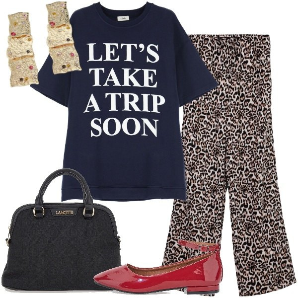 Outfit donna - Viaggio a Copenaghen. Stile Urban per Tutti i giorni. Abbinamento con pantaloni, orecchini, vestiti corti, borse a spalla, ballerine.