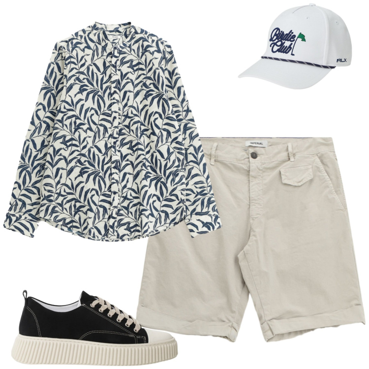Outfit uomo - Total look #2200064. Stile Urban per Tutti i giorni. Abbinamento con sneakers, camicie, bermuda, cappelli.