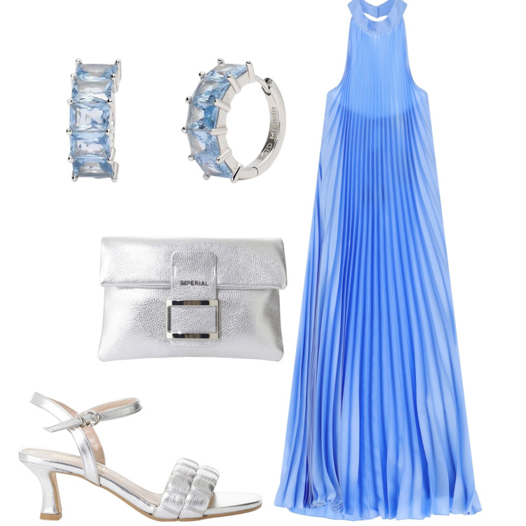 Outfit donna - Cena a lume di candela. Stile Sexy per Serata fuori. Abbinamento con orecchini, sandali col tacco, pochette, vestiti lunghi.