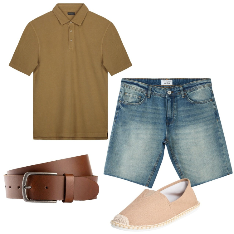 Outfit uomo - Polo e bermuda. Stile Casual per Tutti i giorni. Abbinamento con cinture, bermuda, espadrillas, polo.