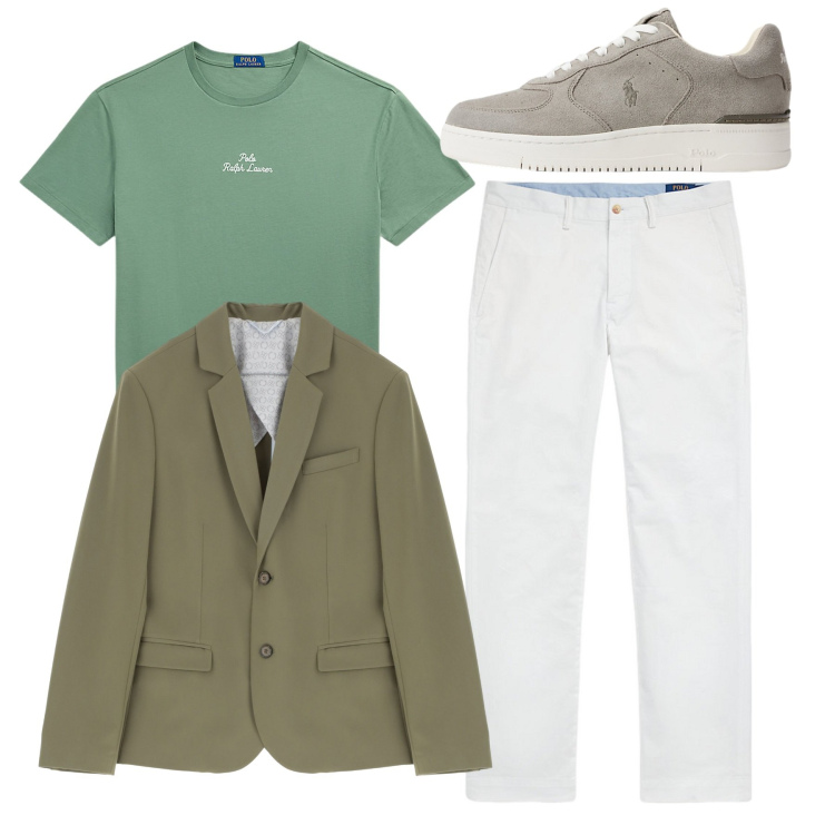 Outfit uomo - In giacca. Stile Casual per Tutti i giorni. Abbinamento con giacche, pantaloni, t-shirt, sneakers.