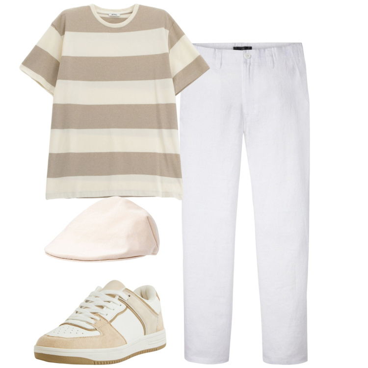 Outfit uomo - Total look #2201204. Stile Urban per Tutti i giorni. Abbinamento con pantaloni, sneakers, t-shirt, cappelli e berretti.