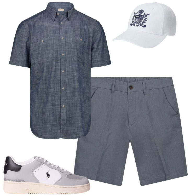 Outfit uomo - Doppelganger. Stile Urban per Tutti i giorni. Abbinamento con sneakers, cappelli, camicie a manica corta, bermuda.