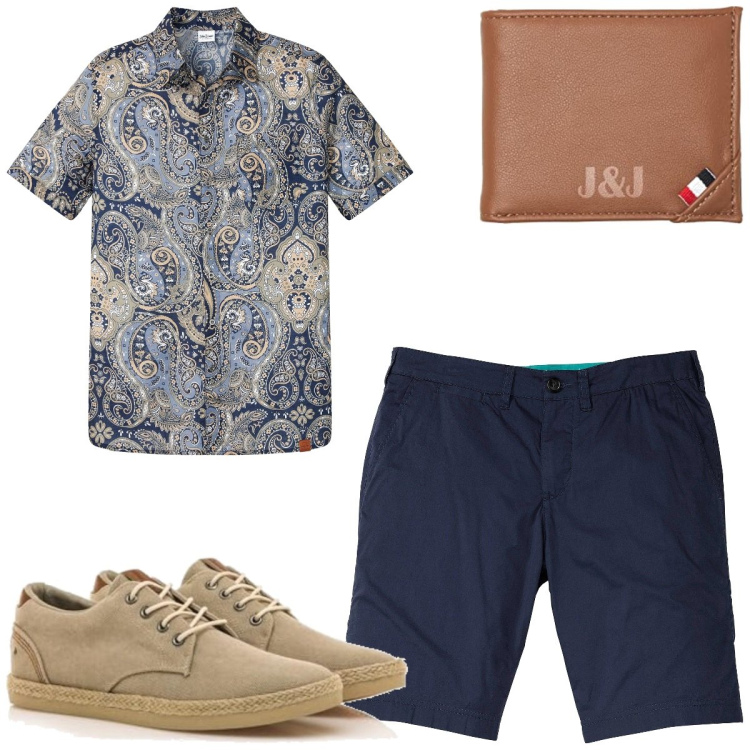 Outfit homme - Business/Elégant #2012. Style Business/Elégant pour Tous les jours. Assortir avec chemises à manches courtes, bermuda, portefeuille, sneakers.