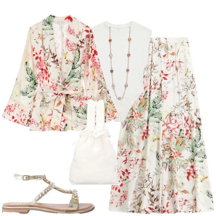 Outfit donna - Saldi Imperial. Stile Urban per Tutti i giorni. Abbinamento con collane, blazer, pantaloni, top, sandali, borse a mano.