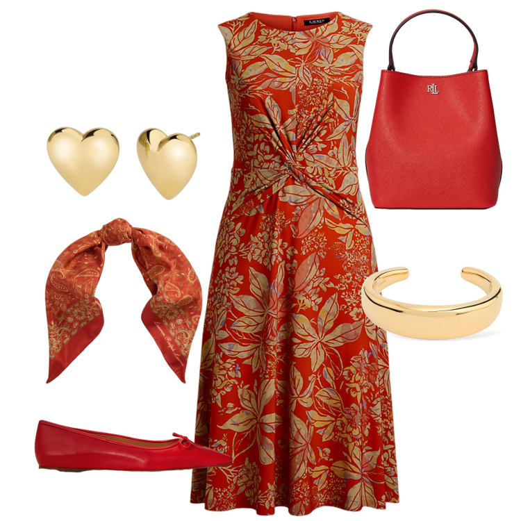 Outfit donna - A modo mio..... Stile Bon Ton per Serata fuori. Abbinamento con orecchini, borse a secchiello, vestiti, foulard, ballerine, braccialetti.