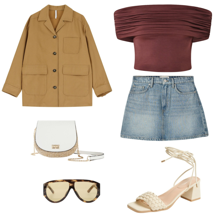 Outfit donna - bilsona. Stile Basic per Tutti i giorni. Abbinamento con borse a tracolla, minigonne, sandali alla schiava, top, cappotti, occhiali da sole.