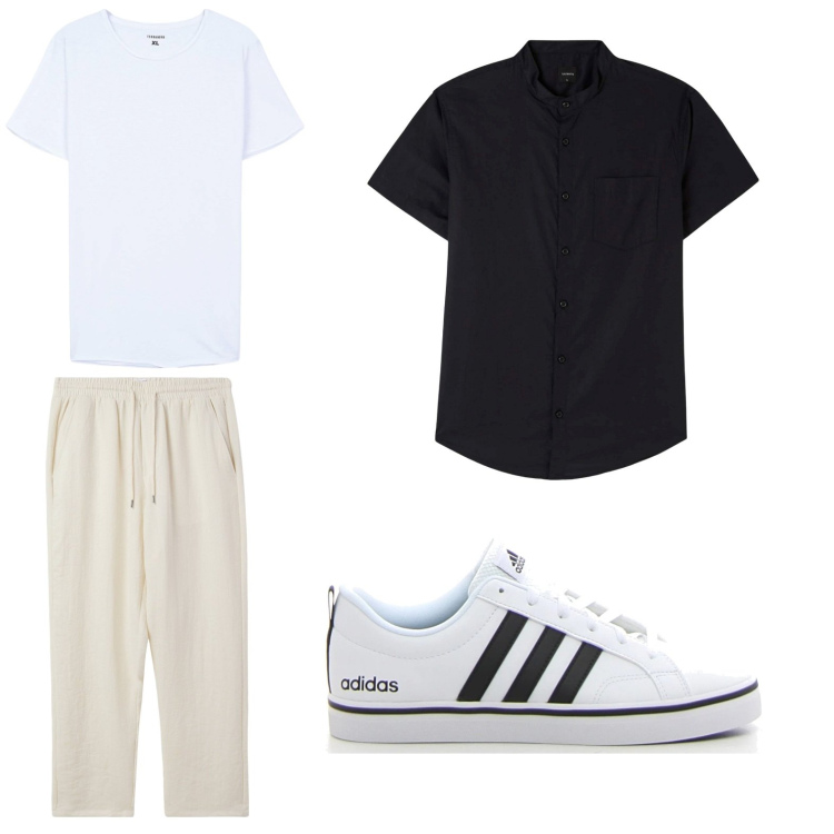 Outfit uomo - Casual nel chill. Stile Casual per Tutti i giorni. Abbinamento con pantaloni, t-shirt, camicie a manica corta, sneakers.
