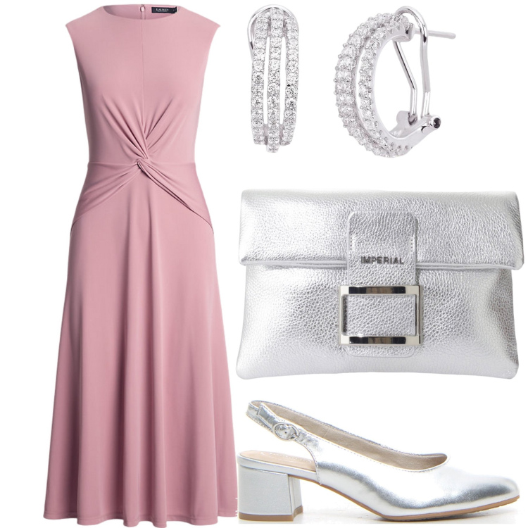 Outfit donna - Semplicemente cerimonia. Stile Bon Ton per Cerimonia. Abbinamento con orecchini, pochette, vestiti, décolleté.
