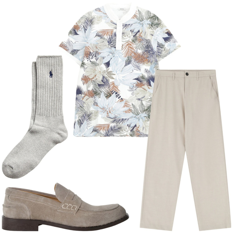 Outfit uomo - Total look #2202331. Stile Casual per Tutti i giorni. Abbinamento con pantaloni, scarpe stringate, polo, calzini.